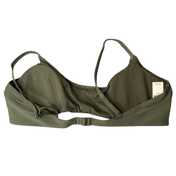 Aerie Olive Scoop Bikini Top XL NWT Adjustable Swim Bralette - Picture 3 of 5
